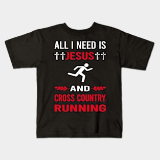 I Need Jesus And Cross Country Running XC Kids T-Shirt